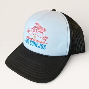 400 Conejos Mezcal Artesanal Hat Liquor OSFM Trucker Black White Rabbit OTTO CAP